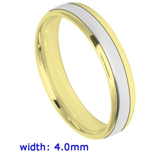 4mm Oval Court Medium Two Tone Plain Wedding Ring | C640B01G  5208 WCBM